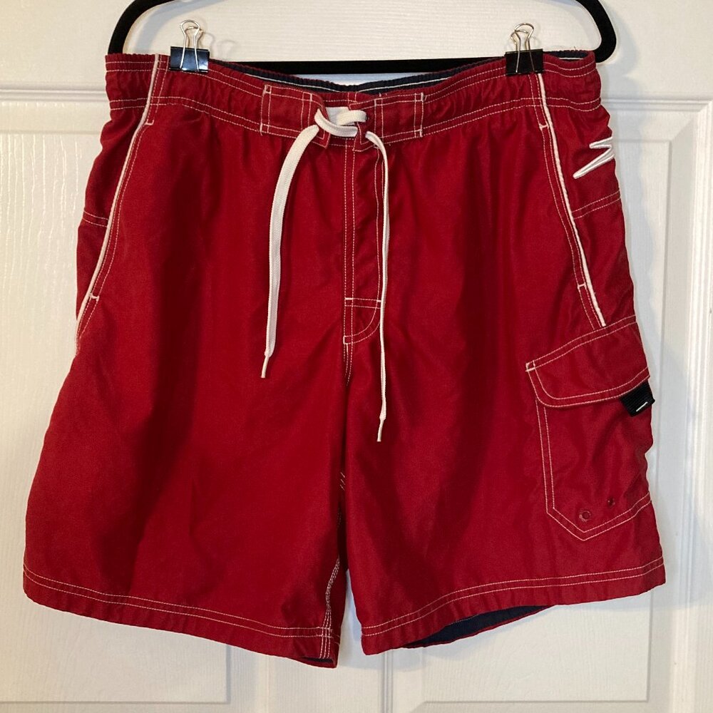 Speedo Men's Marina Volley Swim Trunks - Red Size M - 3 Pockets
